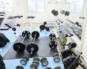 『トレーニング科学』の実習で使用する、設備の整ったトレーニングルーム